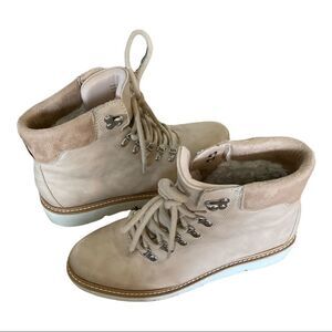 Aldo | Tan Lace Up Sherpa Fur Lined Combat Boots | 9